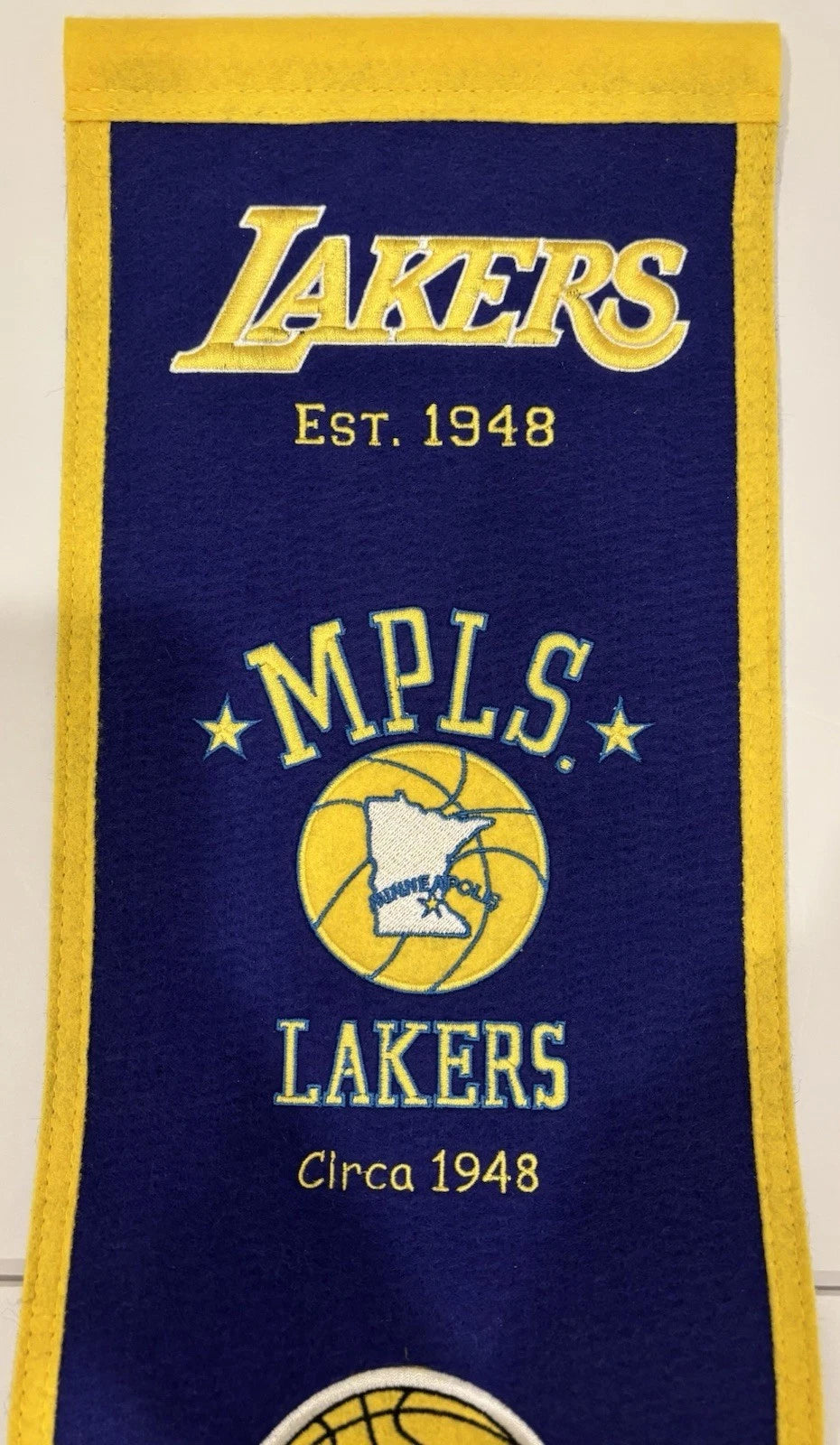Los Angeles Lakers 8x32 Purple Felt Heritage Banner Wool Stitched! (Unsigned)