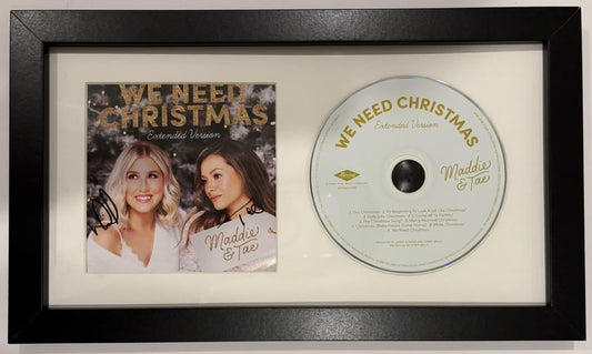 Maddie & Tae Autographed/Signed CD Booklet We Need Christmas Extended Framed!