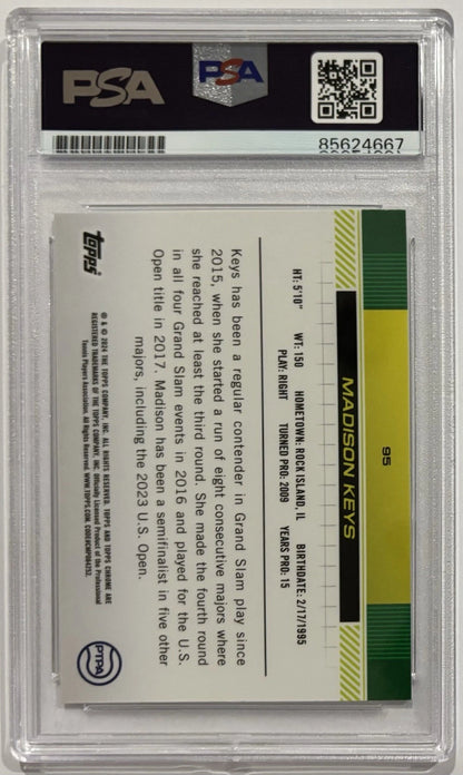 Madison Keys Autographed/Signed 2024 Topps Chrome Card Prism Refractor PSA & Exact Proof!