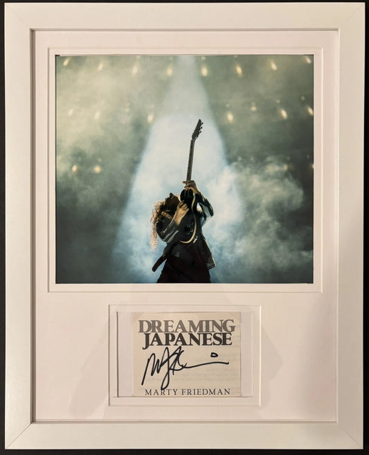Marty Friedman (Megadeth) Autographed/Signed Dreaming Japanese Cut 11x14 Frame with Photo Double Mat!