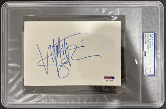 Matt Sorum (Guns N' Roses) Autographed/Signed 4x6 Index Card PSA COA Encapsulated!