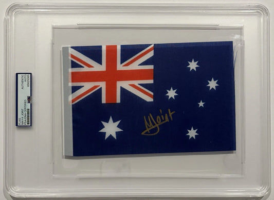 Maya Joint Autographed/Signed Mini Australian Flag PSA Encapsulated!