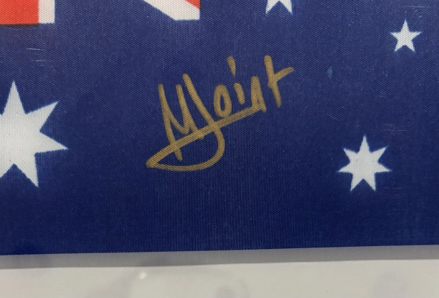 Maya Joint Autographed/Signed Mini Australian Flag PSA Encapsulated!