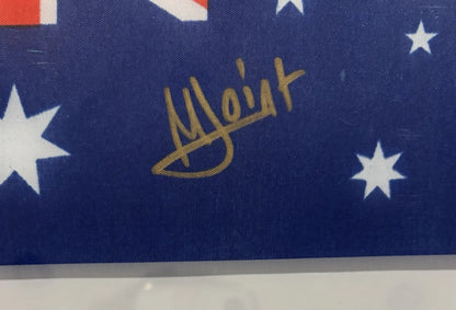 Maya Joint Autographed/Signed Mini Australian Flag PSA Encapsulated!