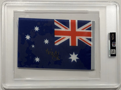 Maya Joint Autographed/Signed Mini Australian Flag PSA Encapsulated!