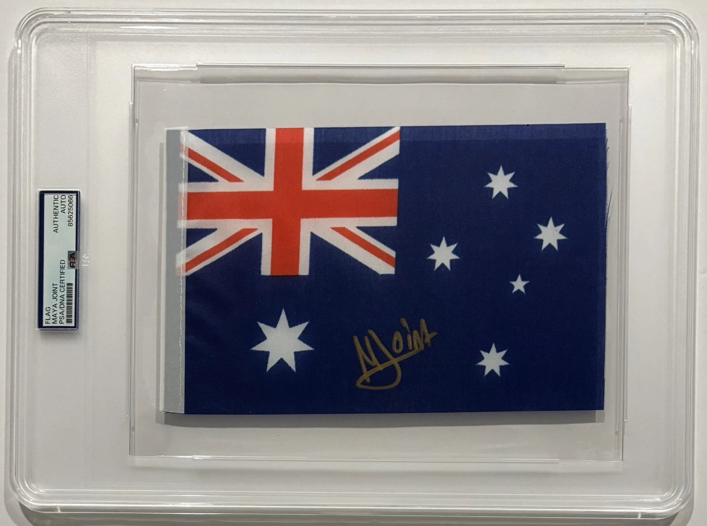 Maya Joint Autographed/Signed Mini Australian Flag PSA Encapsulated!