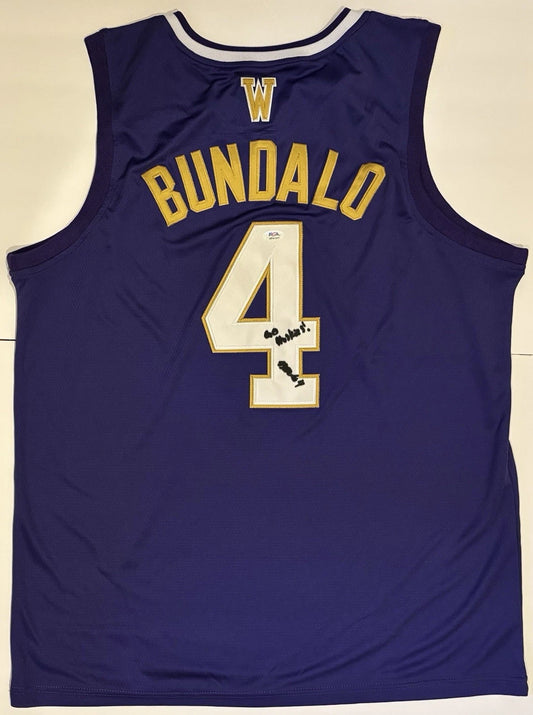 Niko Bundalo Autographed/Signed & Inscribed Washington Huskies Jersey PSA!