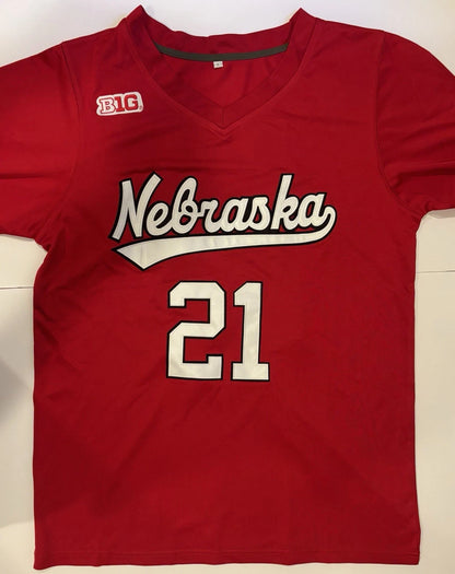 Skyler Pierce Nebraska Cornhuskers Volleyball NIL Red Long-Sleeve Jersey #21 Size Large! (Unsigned)