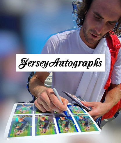 Stefanos Tsitsipas Autographed/Signed 2024 Topps Chrome 1st Card Aqua Refractor /399 PSA & Exact Proof!