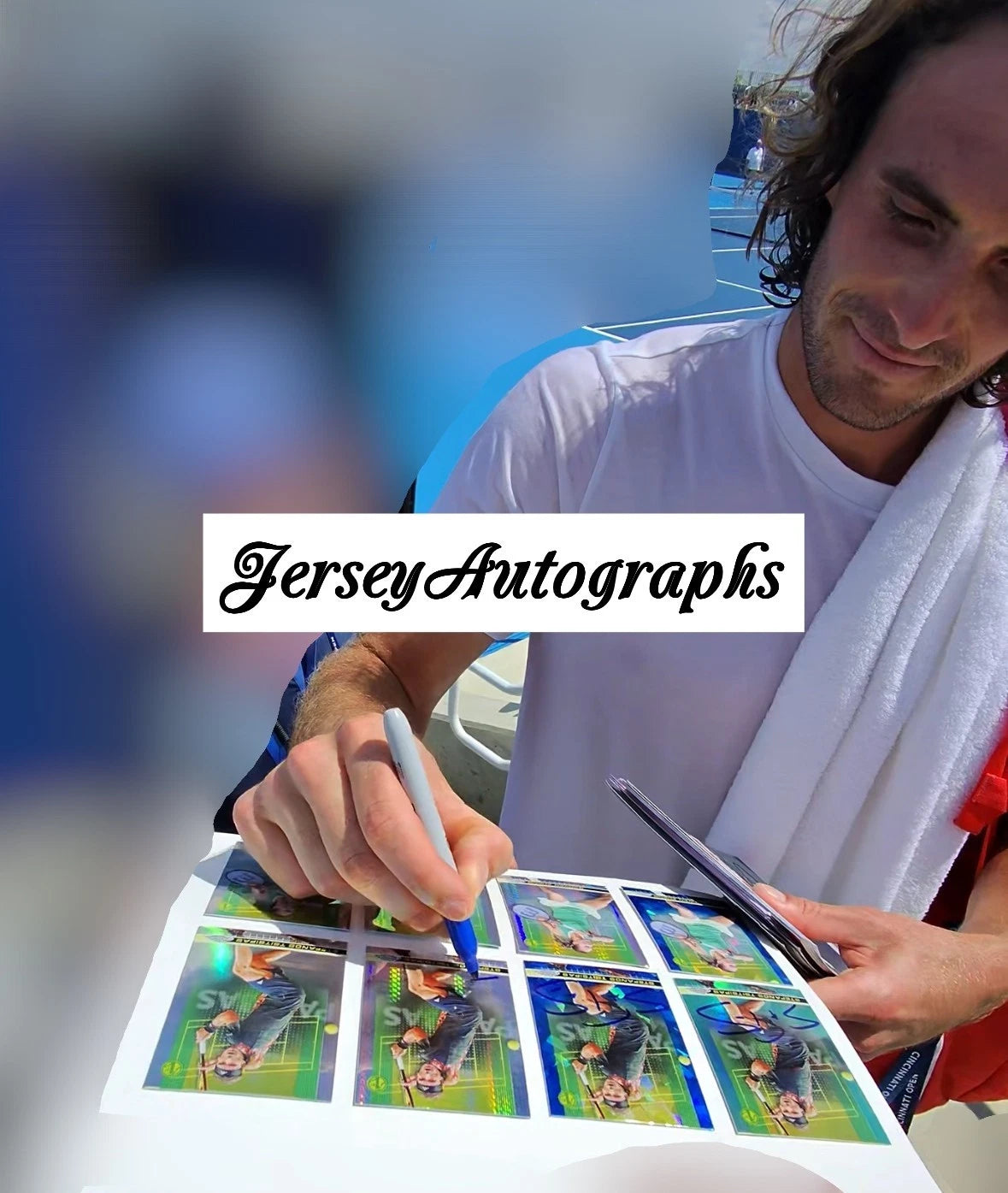 Stefanos Tsitsipas Autographed/Signed 2024 Topps Chrome Prism Refractor 1st Card Exact Proof!