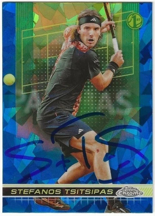Stefanos Tsitsipas Autographed/Signed 2024 Topps Chrome Sapphire 1st Card Exact Proof!
