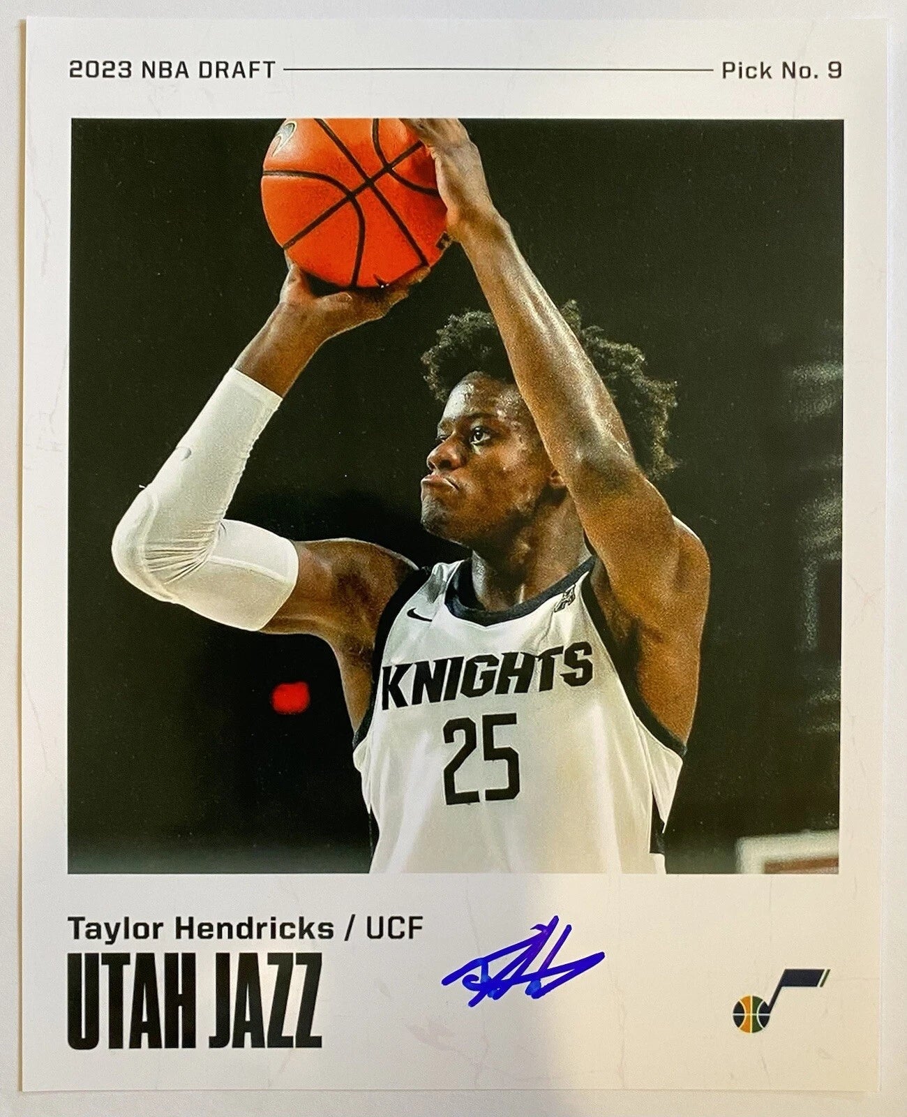 Taylor Hendricks Autographed/Signed Utah Jazz UCF Knights 8x10 Photo!