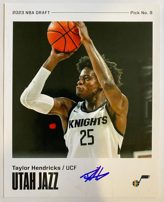 Taylor Hendricks Autographed/Signed Utah Jazz UCF Knights 8x10 Photo!