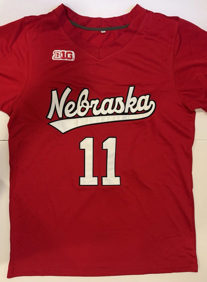 Teraya Sigler Nebraska Cornhuskers Volleyball NIL Red Long-Sleeve Jersey #11 Size Large! (Unsigned)