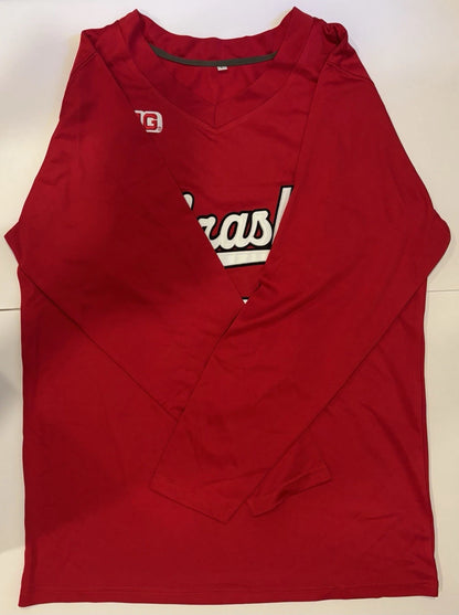 Teraya Sigler Nebraska Cornhuskers Volleyball NIL Red Long-Sleeve Jersey #11 Size Large! (Unsigned)