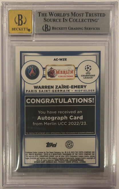Warren Zaire-Emery 2022 Merlin UEFA RC Auto BGS 9 Auto 10!