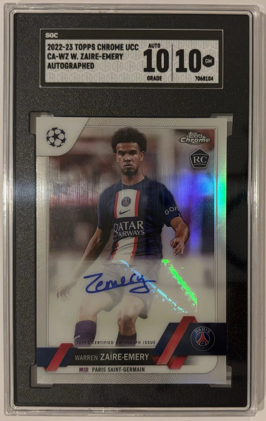 Warren Zaire-Emery 2022-23 Topps Chrome UCC RC SGC Card 10 Auto 10!