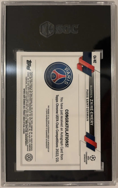 Warren Zaire-Emery 2022-23 Topps Chrome UCC RC SGC Card 10 Auto 10!