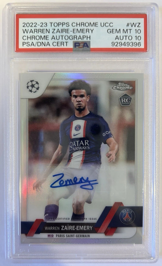 Warren Zaire-Emery 2022-23 Topps Chrome UCC RC PSA Card 10 Auto 10!